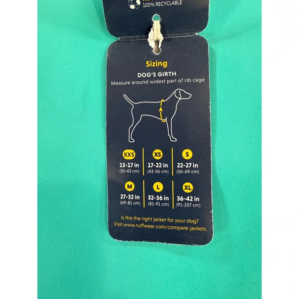 NWT Ruffwear Dog Water Jacket Undercoat Neoprene Teal Blue XL